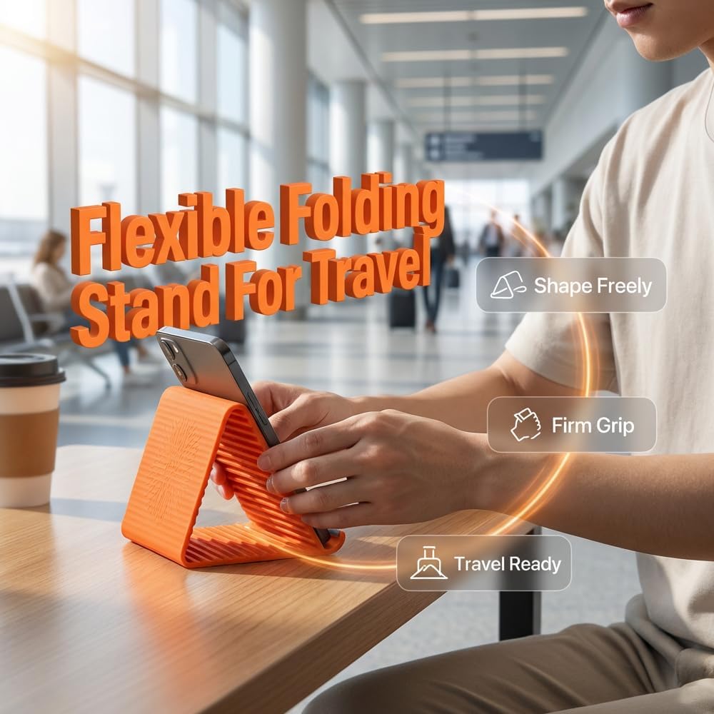 Flexible Phone Stand – 360° Adjustable Silicone Holder for Phone, Tablet & Laptop