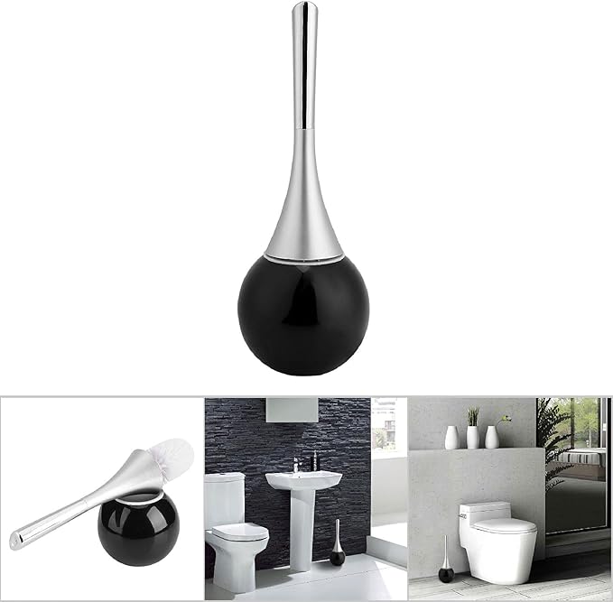 Toilet Brush and Holder Set, Toilet Brush Set Toilet Bowl Brush with Stainless Steel Base Toilet Bowl Brush and Holder for Home(01)