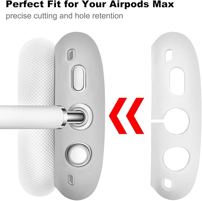 Case for Airpods Max Headphones, Ear Pad Case Cover/Ear Cups Co ver/Headband for AirPods Max (USB-C/Lightning)(2024/2020), Silicone for Apple Airpod Max, Accessories Cases(Gary)