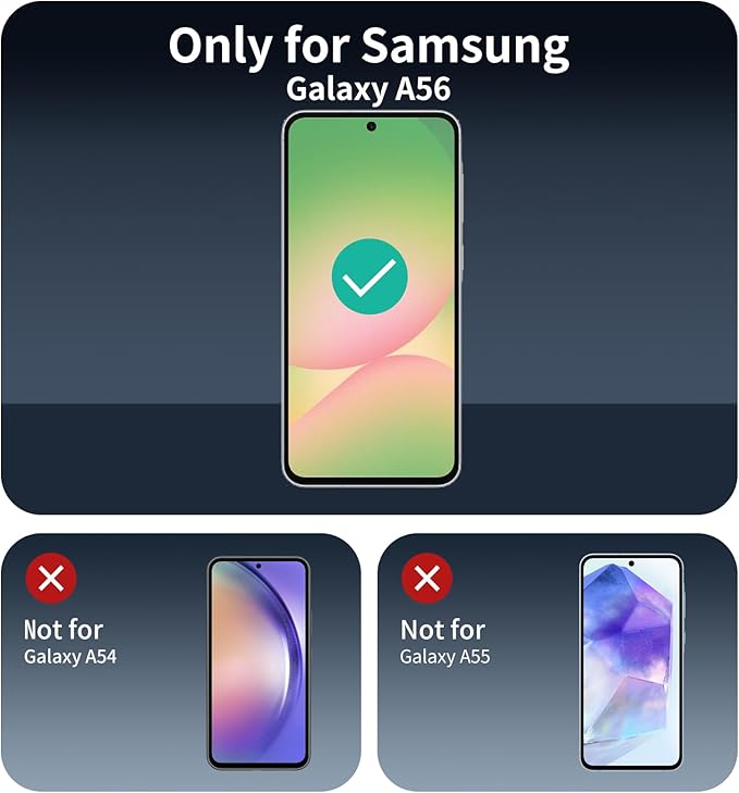 3*Screen Protector for Samsung Galaxy S24 FE/A56 with a Installation Alignment Aid, Double Shatterproof HD Tempered Glass Film, Impact-Protection [9H Hardness][Anti-Shatter][Anti-Scratch]