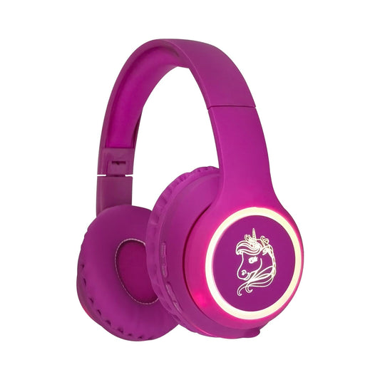 Unicorn Kids Headphones, Unicorn Bluetooth Headphones Foldable for Girls Boys Toddlers Tablet School Travel,Light Up Kids Wireless Headphone Birthday Gifts (Voilet)