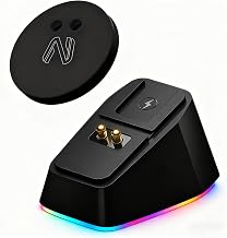 for Logitech G PRO X Superlight/2/2 Dex Dedicated Black Wireless Mouse Charger 11 RGB Modes, Compatible with DeathAdder v2 Pro and Other Gaming mice Gaming Gear for Esports Players (Black) - Image 1