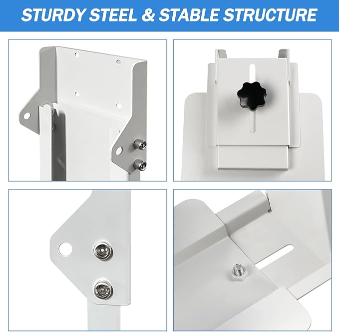 Heavy Duty Computer Wall Mount PC Case - Upgraded, Also Great for PC Mount Under Desk - Height Adjustable from 11" to 21", Width Adjustable from 5.5" to 9.8", Computer Tower Under Desk Home Office