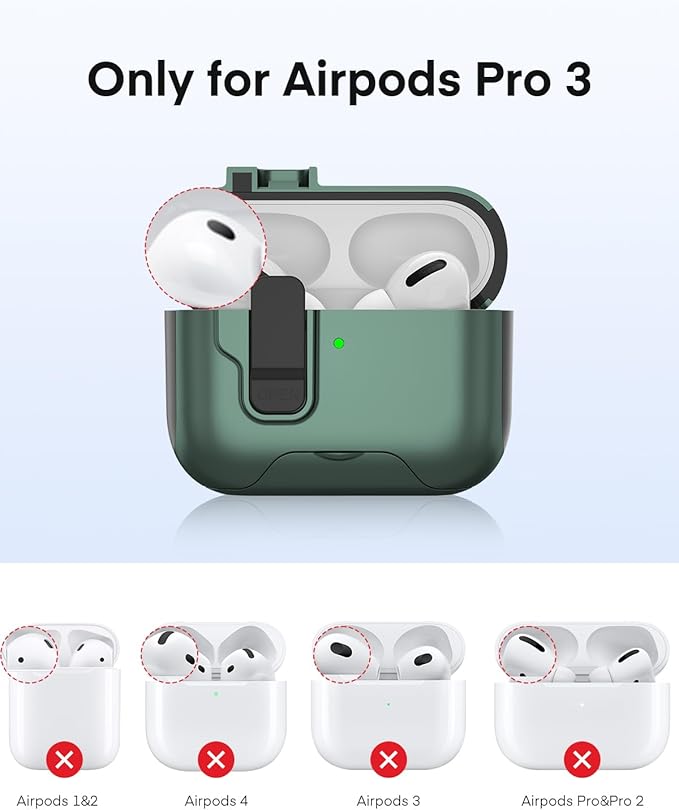 Maxjoy for AirPods Pro 3 Protective Case with Cleaning Kit, Military Hard Case with Lock Shock-Absorbing, Deep Blue