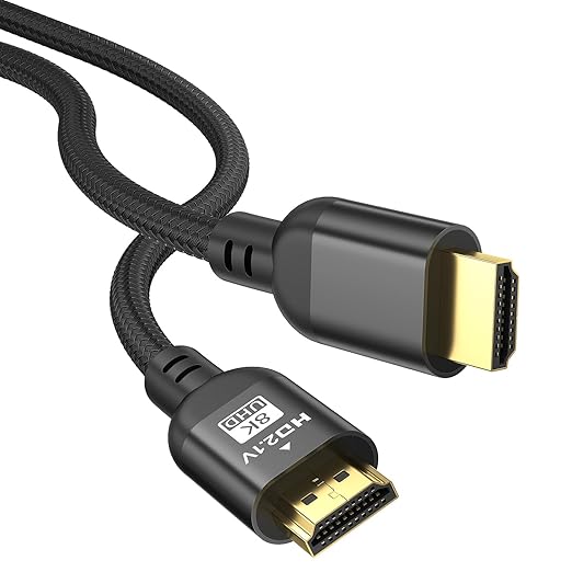 Diyanisly 8K HDMI Cable 10FT Ultra, High Speed HDMI 2.1 Cables Support 48Gbps 8K@60HZ 4K@120Hz, Ethernet Audio Video Return 3D ARC HDMI Cord for Xbox PS4/PS5 UHD RokuTV Monitor Laptop (Braided, Black)