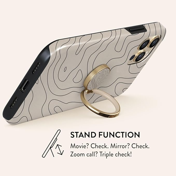BURGA Cell Phone Ring, Holder Grip and Stand - Finger Phone Grip for Back of Smartphone Case, Kickstand 360 Rotation, Universal Ring for iPhone Samsung Galaxy Huawei Google Pixel, Stylish Accessories