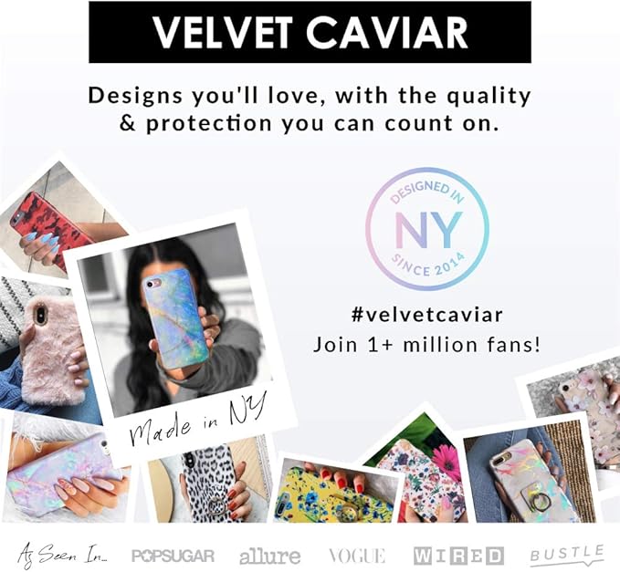 Velvet Caviar Cell Phone Ring Holder - Finger Ring & Stand - Improves Phone Grip Compatible with iPhone, Galaxy and Most Smartphones (Blush Leopard)