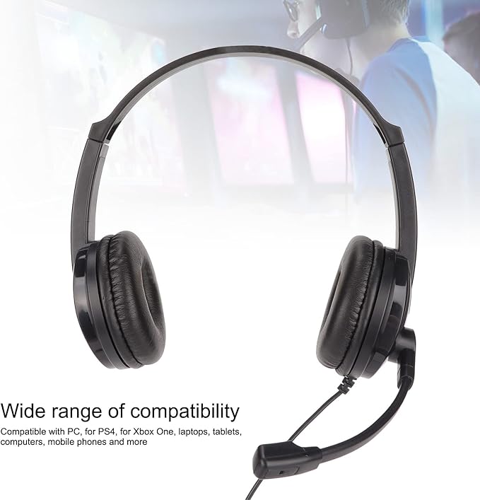 Gaming Headset, Over Ear Gaming Headphones with Noise Canceling Mic, Stereo Bass Sound, Soft Memory Foldable Headphone for, for for One, for Switch PC
