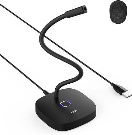 MillSO USB Computer Microphone with Mute Button 360° Adjustable Gooseneck