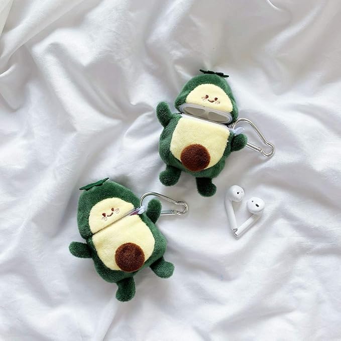 SGVAHY Furry Case for AirPods Pro 3rd Generation Funny Cute 3D Cartoon Plush Design Soft Warm Fluffy AirPod Pro 3 Cover with Keychain Kawaii Anti-Fall Protective Case Women Girls(Avocado)