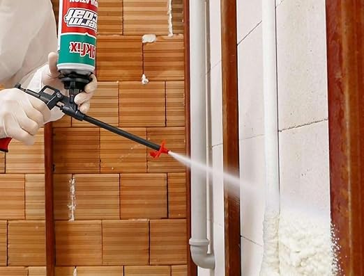 Akfix Thermcoat Fire Rated Spray Foam Insulation Kit 480 sq ft (24x27.1 oz.) - (R-Value 11.32/2 in) Closed Cell Expanding Wide Sealant Thermal Insulation for Walls and Attic - Gun & Cleaner Included