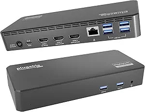 Plugable USB C Triple Display Docking Station | 100W PD, 3X HDMI