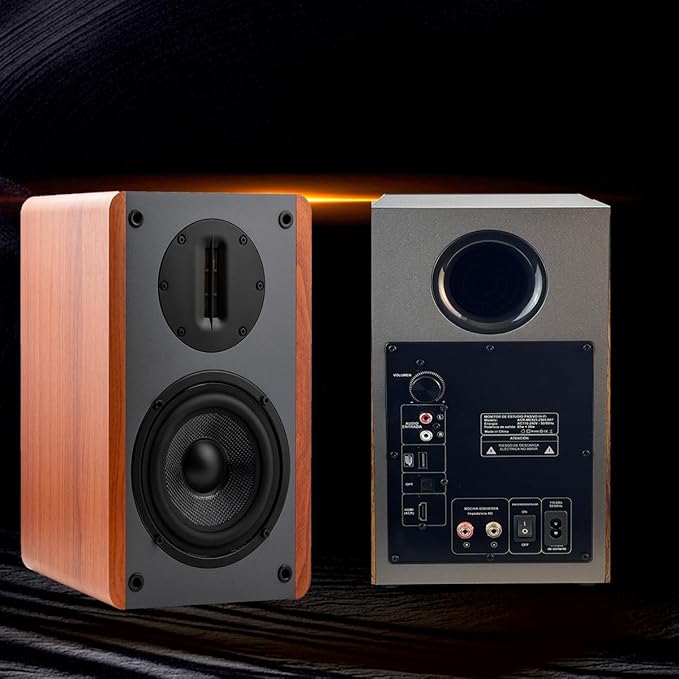 Bluetooth Bookshelf Speakers, 100W X 2 Powered TV Speakers with 5.25 Inch Woofer, Turntable Speakers for TV and PC Speaker with Optical/AUX/RCA/HDMI Input Used Ribbon Tweeter Speaker