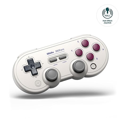 8BitDo SN30 Pro Bluetooth Controller with Hall Effect Joysticks, Rumble Vibration, and Turbo Function, Compatible with Switch/Switch 2, PC, macOS, Android, Steam Deck & Raspberry Pi (G Classic)