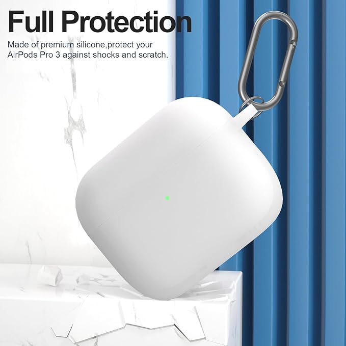 ATUAT for AirPods Pro 3 Case Cover with Cleaner, Protective Soft Silicone Skin with Keychain for Women Men for Apple AirPods Pro 3rd Generation Case(2025), Front LED Visible, Clear