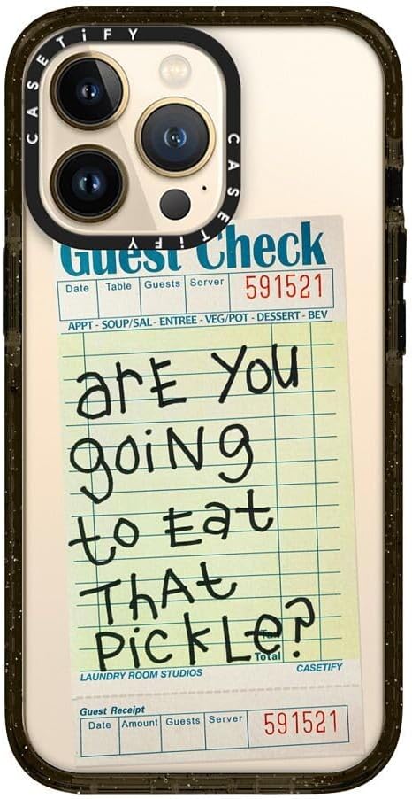 CASETiFY Impact iPhone 13 Pro Case [6.6ft Drop Protection] - The Pickle Case by Laundry Room Studios - Clear Black
