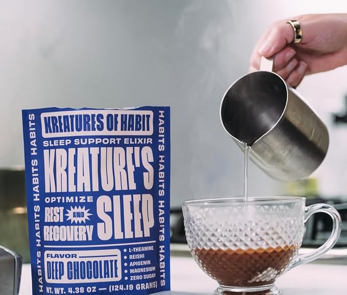Kreatures of Habit | KREATURE'S Sleep | Sugar-Free, Sleep Support Elixir | with Ashwagandha, Chamomile, GABA, L-Theanine, Reishi & Magnesium | Chocolate