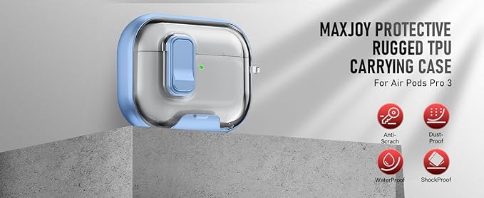 for AirPods Pro 3 Case (2025) with Phone Stand & Cleaner Kit, Cute Soft Silicone Cover for AirPods Pro 3rd Genera case with Keychain for Women Men with Keychain for Airpod Pro case(2025) Light Blue