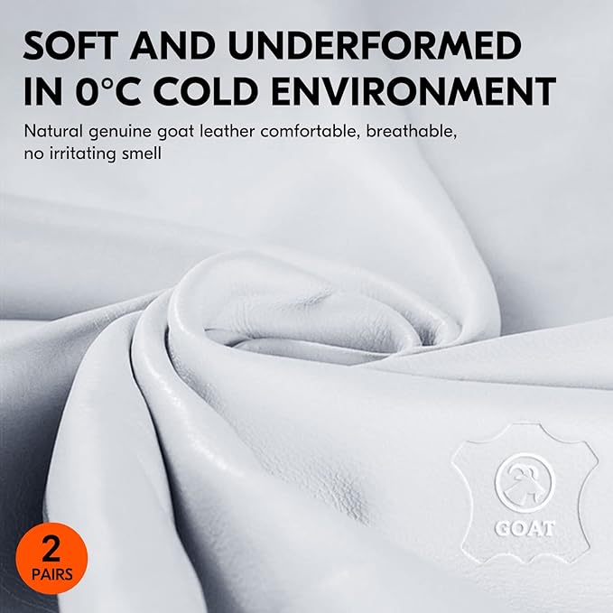 Vgo... 2Pairs 0℃/32°F Winter Leather Work Gloves, Cold Weather Waterproof Safety Work Gloves,Cold Storage or Freezer Use,w/3M Thinsulate Lining(Size L, Gray, GA7711FW)