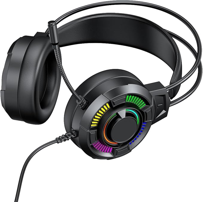 Fabater Gaming Headset, 7.1 Surround Sound Over Ear Gaming Headphones, Noise Cancelling Microphone Headset with RGB Lighting for PC and Series X