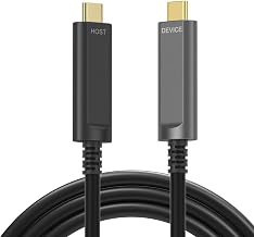 50ft USB C to USB C Cable Fiber Optic,Long Extension 10Gbps High Speed Data Transfer,Compatible with Webcams, Cameras,Gaming Consoles,Hubs,HDDs,VR AR,Black