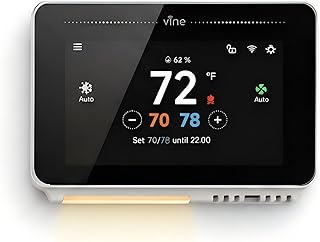 Vine Smart Thermostat for House with Nightlight, 4.3 Inches WiFi Thermostats for Home Compatible with Alexa and Google Assistant, 7day x 8period Programmable, C-Wire Required