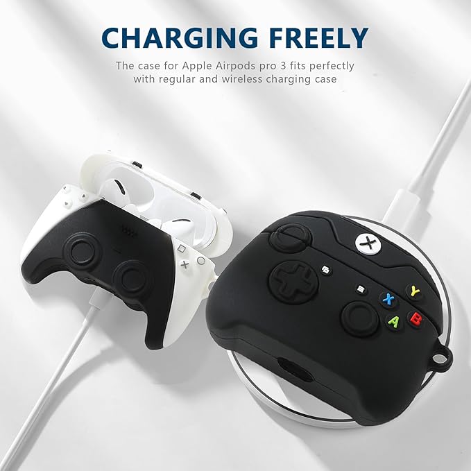 [2Pac] Compatible Airpods Pro 3 Case(2025),Cute Gamepad Design Cases Soft Silicone Protective Cases for Apple AirPods Pro 3rd Generation Case,Airpod Pro 3 Cover with Keychain for Men/Boy