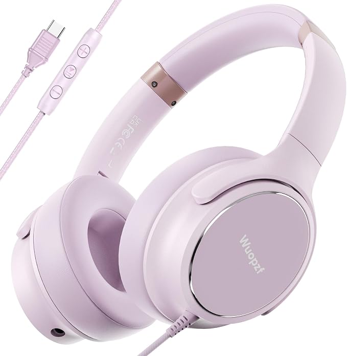 USB C Wired Over-Ear Headphones with Microphone