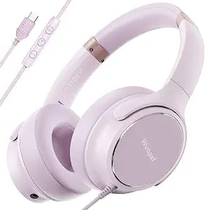 USB C Wired Over-Ear Headphones with Microphone
