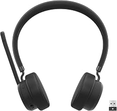 Lenovo Wireless VoIP Headset Teams Certified, Noise-Canceling Mic, Bluetooth 5.3 Multipoint, USB-A Receiver, 31-Hour Talk & 60-Hour Playback, Lightweight Over-Ear Design, Replaceable Earcups - Image 1