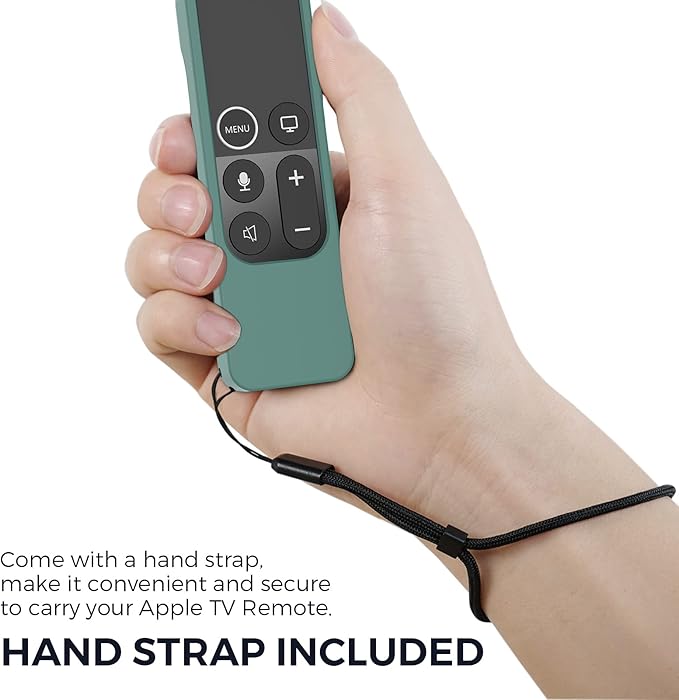 AhaStyle Protective Case for Apple TV Siri Remote with AirTag Holder, Anti-Slip Silicone Cover Compatible with 2016, 2017 Apple TV (Pine Green)