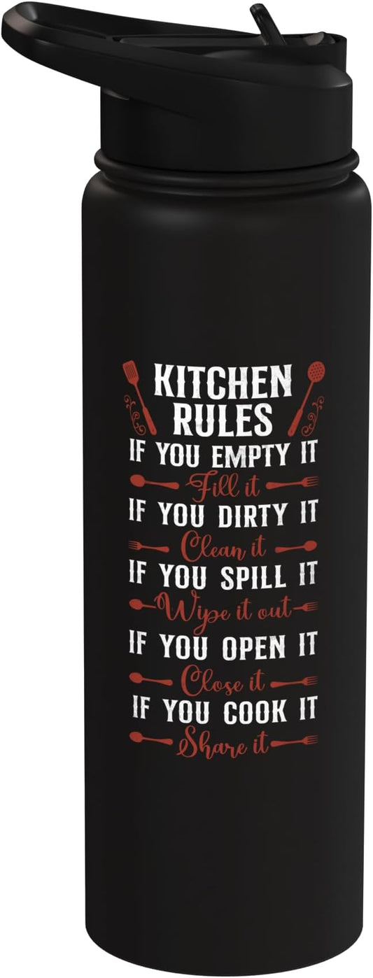 Cooking Cook Kitchen Chef Stainless Steel Insulated Water Bottle