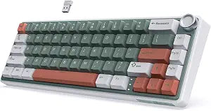 RK ROYAL KLUDGE R65 Wireless Mechanical Keyboard, 60% Keyboard with Knob