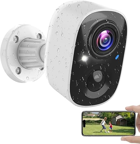 Security Cameras Wireless Outdoor Indoor, 2K Battery Powered WiFi Camera for Home Security, AI Motion Detection, Color Night Vision, IP66 Weatherproof, 2-Way Talk, Siren Alarm, SD/Cloud Storage