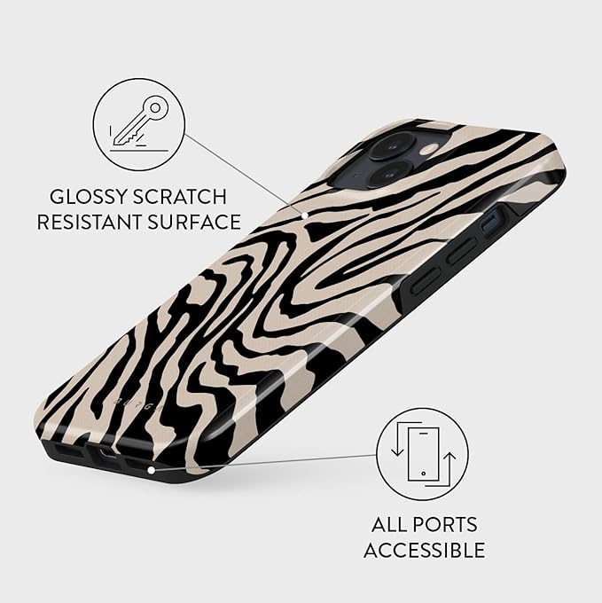 BURGA Phone Case for iPhone 15 - Cute, Trendy, Aesthetic, Pattern Phone Cover, Hard Shell Protection - fits Apple iPhone 15 Case for Women and Men