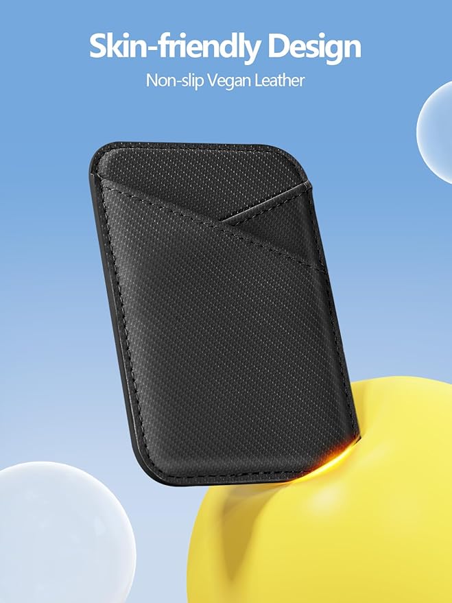 Miroddi for MagSafe Wallet, Strongest Magnetic Card Holder for iPhone 17/16/15/14/13/12 Series, Ultra-Thin Leather Magnetic Phone Wallet with 2 Card Slots, RFID Blocking, Carbon Fiber Black