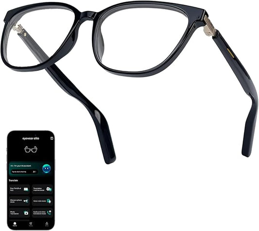 Al Smart Glasses for Men Women - Bluetooth Translation Glasses with 164 Languages, Color-Change Lens, Music &Calls w/ Bluetooth 5.4, Al Vioce &Meeting Assistant, Lightweight&Comfortable Thin Temples