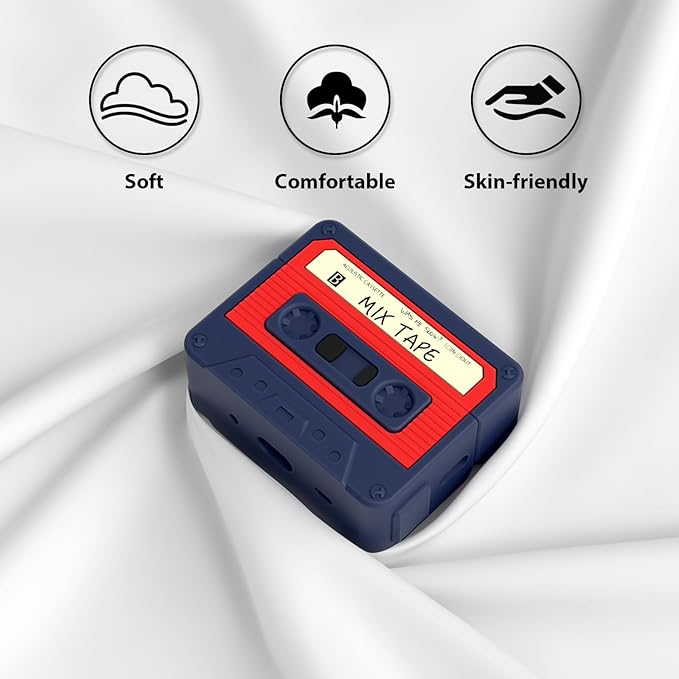AirPods Pro 2 Case Cover, KOREDA Funny Cassette Tape Design Case for Airpods Pro 2nd Generation/1st Generation (2023/2022/2019), Cute Cartoon Fashion Silicone Protective Case for Women Men (Blue)