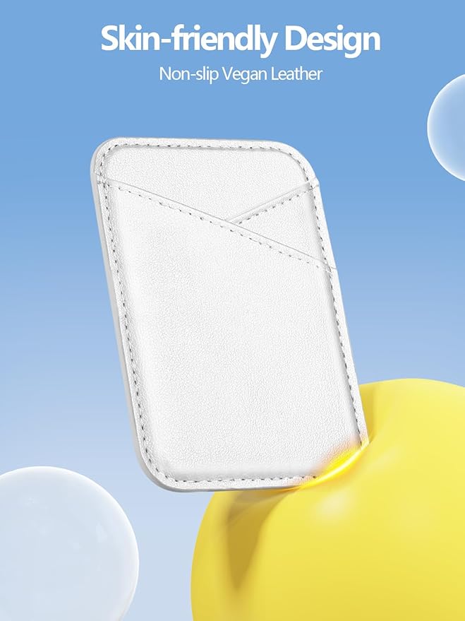 Miroddi for MagSafe Wallet, Strongest Magnetic Card Holder for iPhone 16/15/14/13/12 Series, 2 Independent Card Slot, RFID Blocking, White