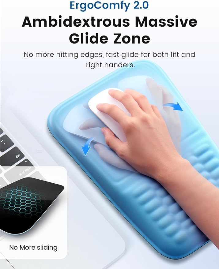Ergonomic Memory Foam Wrist Rest Set – Gray, Premium Keyboard & Mouse Pad with Non-Slip Base for Typing Comfort & Wrist Pain Relief