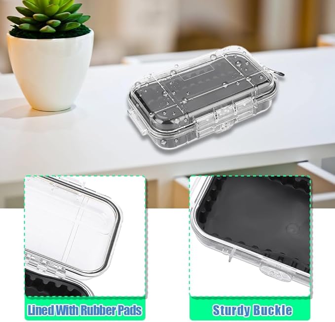 Small Waterproof Storage Case, Outdoor Survival Waterproof Dry Box Protective Case Shockproof Airtight Carry Box Container Floating Hard Shell for EDC Tools Phone Keys Watches Travel Fishing