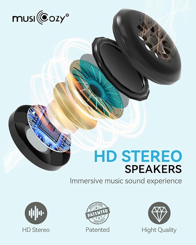 MUSICOZY Sleep Headphones Bluetooth Headband Sleeping Eye Mask & Bluetooth 5.4 Module Kit with Speakers and Charging Cable