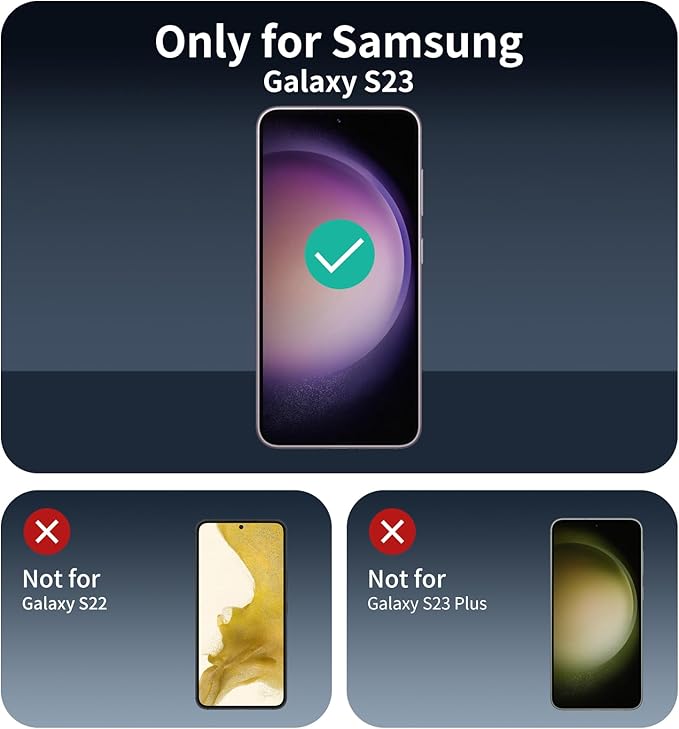 Screen Protector & Camera Lens Protector for Samsung Galaxy S23, HD Tempered Glass, High Light Transmittance, 9H Hardness 2.5D Curved Edges Anti-Scratch Impact-Protection Case-Friendly, 3-Pack Each