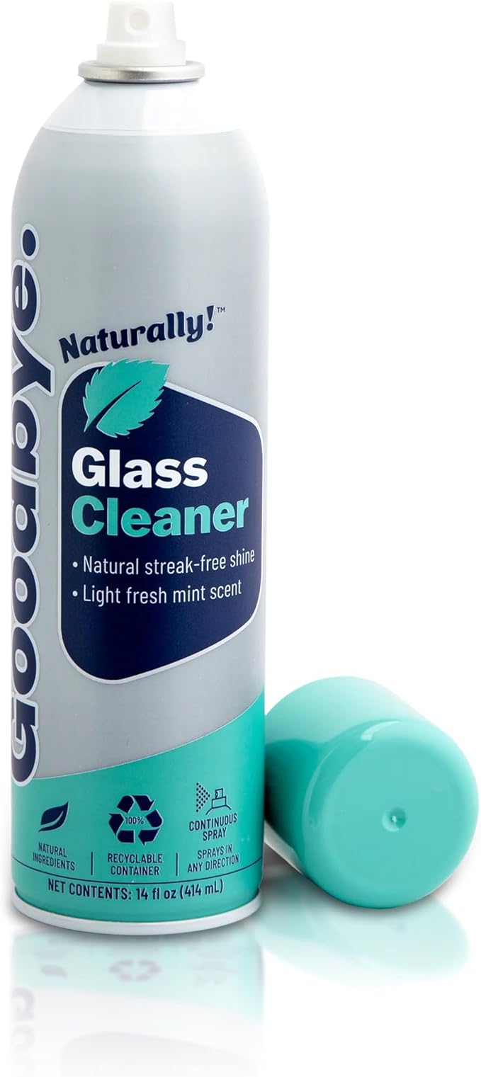Glass Cleaner, Safe and Effective Natural Glass Cleaner, 14 oz Continuous Spray Can