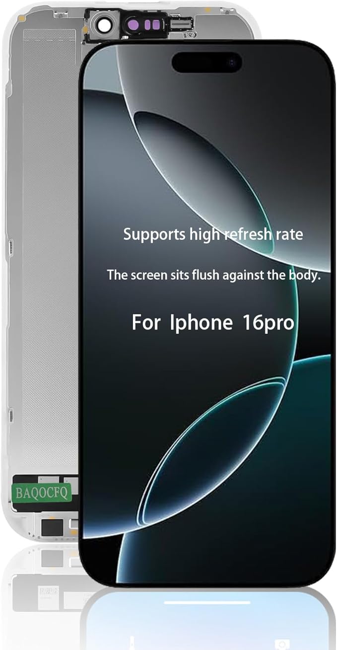 for iPhone 16 pro Screen Replacement,6.3 inch 3D Touch FHD LCD Display Full Repair Kit with Digitizer Assembly, Tool Set, Tempered Glass & Waterproof Adhesive