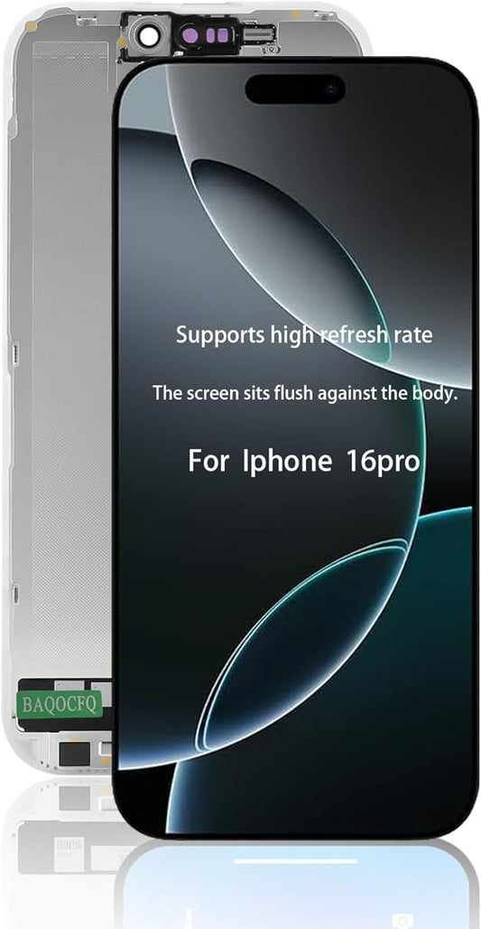 for iPhone 16 pro Screen Replacement,6.3 inch 3D Touch FHD LCD Display Full Repair Kit with Digitizer Assembly, Tool Set, Tempered Glass & Waterproof Adhesive