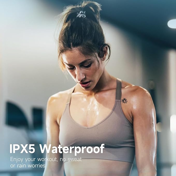 NXPGKEA Bone Conduction Headphones,Bluetooth 5.4 Open Ear Headphones,IPX5 Waterproof,Sweatproof,Splash-Proof,Long Battery Life,Headphones for Hiking,Cycling,Gym,Sport,Travel