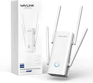 WAVLINK AX3000 WiFi 6 Extender - Internet Extender WiFi with 5 High-Gain Antennas & Beamforming, Dual Band Whole Home Coverage, Gigabit Port, Repeater/AP/Router Mode for 256 Devices