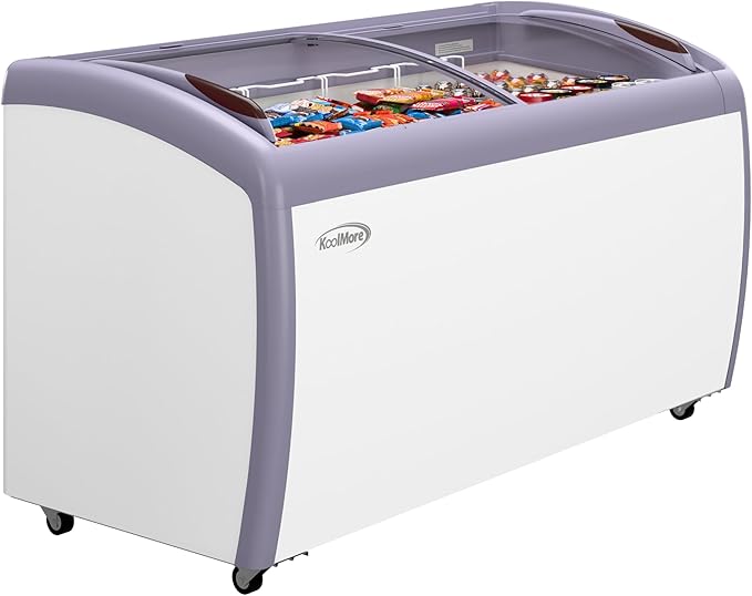 KoolMore MCF-16C Commercial Ice Cream Freezer Display Case, 16 Cu. Ft, White