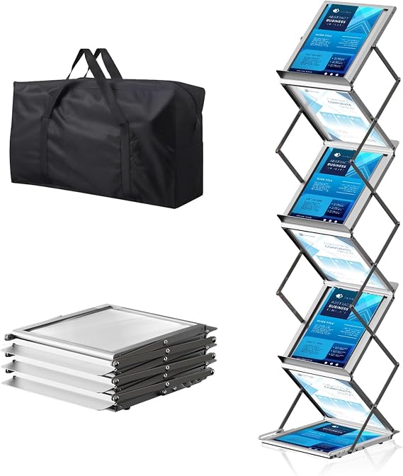 Brochure Display Stand, Magazine Literature Rack, 1-Pack Silver